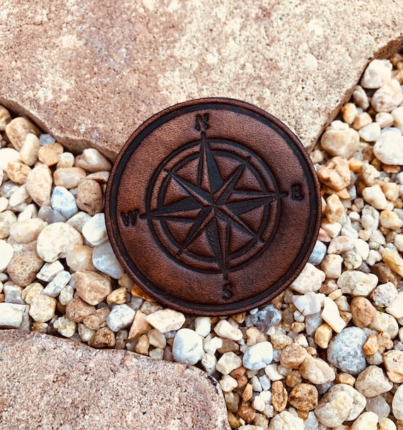 4 Compass Rose Leather Patch LARGE Etsy