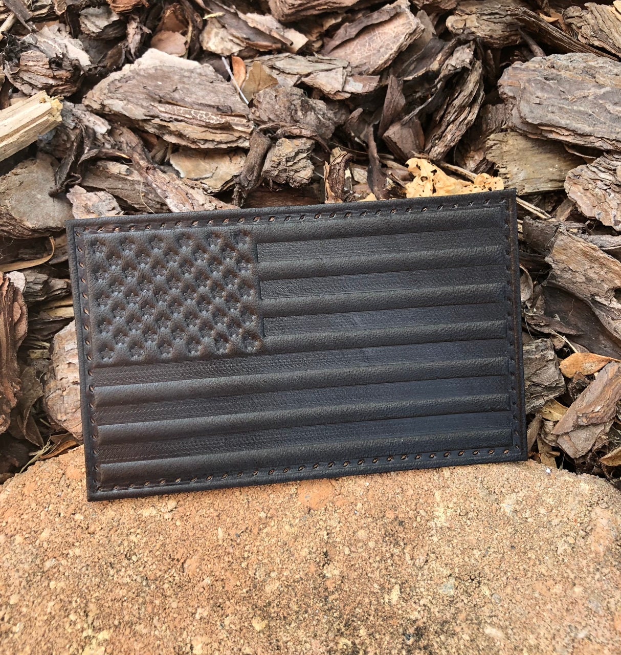 Large American Flag Leather Patch Etsy