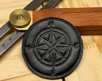 Compass Rose Leather Patch