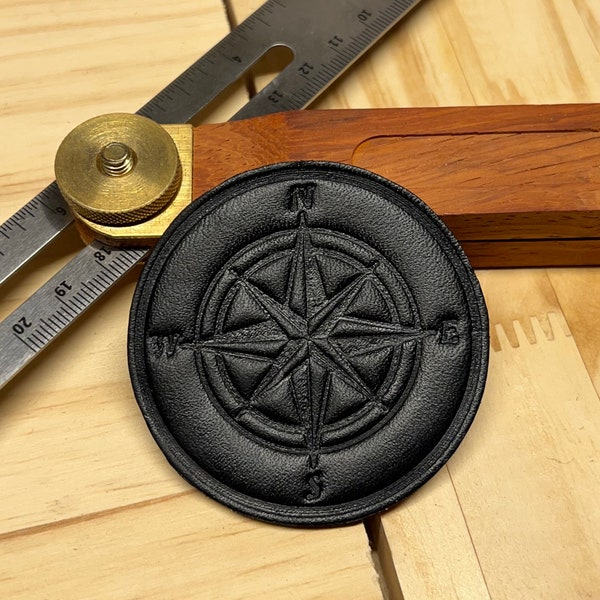 Compass Rose Leather Patch