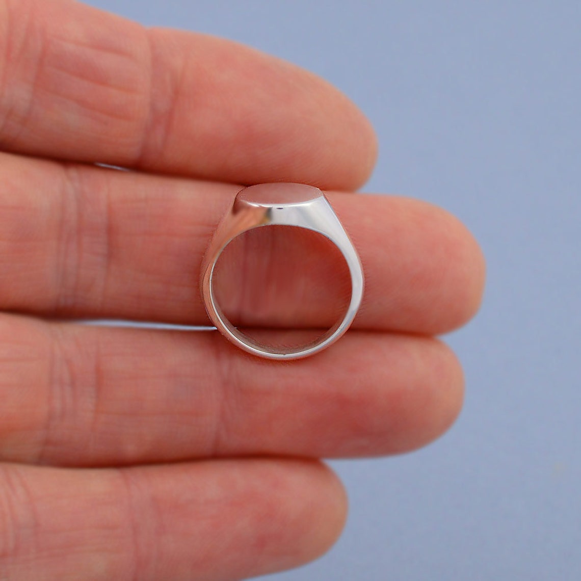 Oval ladies or pinkie ring in 925 sterling silver made Etsy