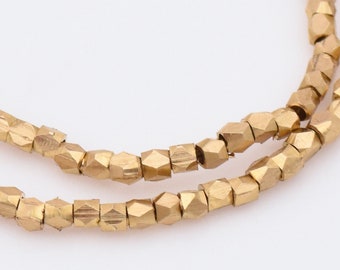Raw Brass Diamond Spacer Beads, Faceted Jewelry Supplies (93pc)
