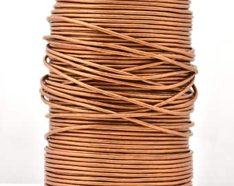 Metallic Copper Leather Cord 2mm – Round Indian Leather, Jewelry Making