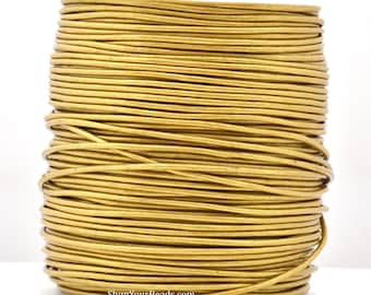 Metallic Gold Leather Cord 1.5mm – Premium Jewelry Making, Bracelet Cords
