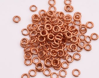4.5mm - 143pc Copper Jump Rings Saw Cut, Copper Plated Open Round Jumprings For Jewelry Making, O Rings, Metal Jump Rings 18 Gauge