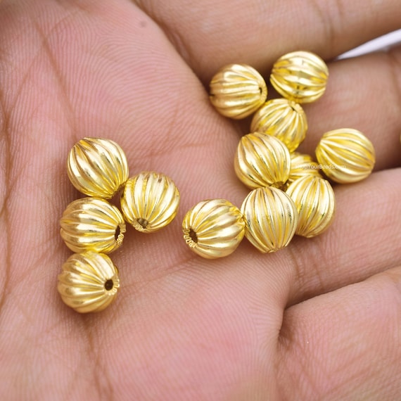 8mm 14Pc Gold Beads Gold Spacer Beads zur Schmuckherstellung Wellperlen Etsy