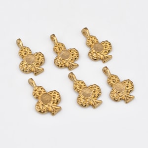 16mm - 12pcs Raw Brass Club Charms, Boho Brass Pendants, Boho Pendants, Tribal Charms , Charms For Macrame , Charms For Jewelry Making