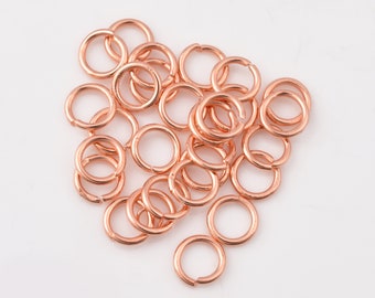 Copper Plated Jump Rings 8mm - 80pcs, 16 AWG