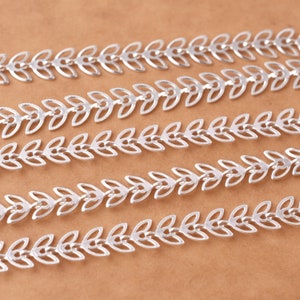 Silver Plated Leaf Chain, Real Silver plated Designer Chain For Dainty Jewelry Making, Jewelry Supplies