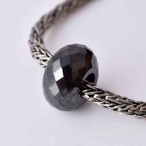 Large Hole Hematite Gemstone Beads, 5pcs