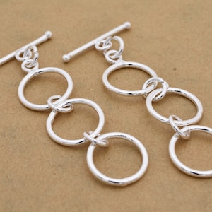 2 Sets, 3 Ring Extendable Toggle, Silver Plated Adjustable Toggle ...