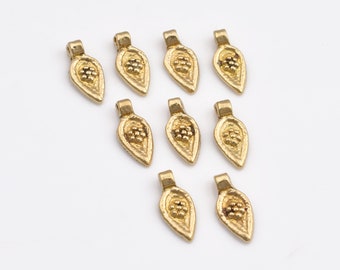 15mm - 24pcs Charms Raw Brass Charms, Boho Brass Pendants, Boho colgantes, Ethnic charms, Handmade, Charms For Macrame, Charms For Jewelry Making