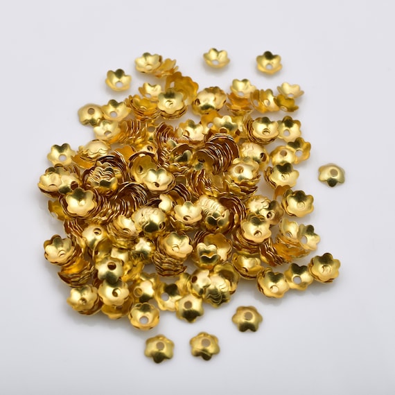 5mm 530pc Gold Bead Caps, Flower Bead Caps, Gold Plated Bali Style Caps for  Jewelry Making, Metal Bead Caps Supplies 