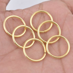 Gold Open Jump-Ring, 20mm - 8pc Gold Plated Saw Cut Large Jump Rings, Connector Link Rings 1.8mm Thick