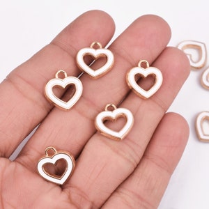 Set of 10 Heart Enamel Charms, DIY Crafting Supplies, Bracelets Necklace Earrings DIY Jewelry Charms Pendants