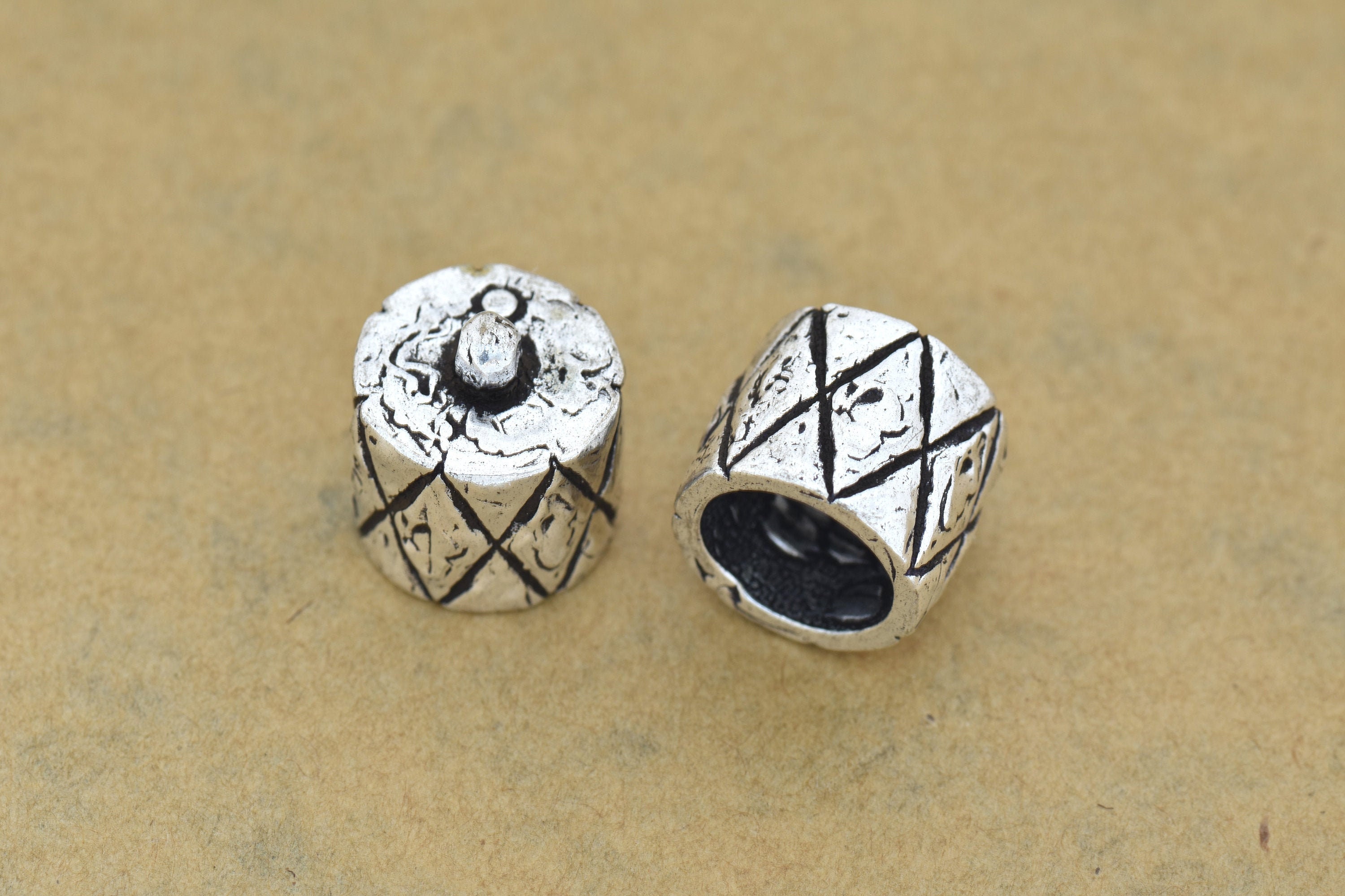 9mm Silver Kumihimo End Caps Glue in Caps With Loop Braided Etsy