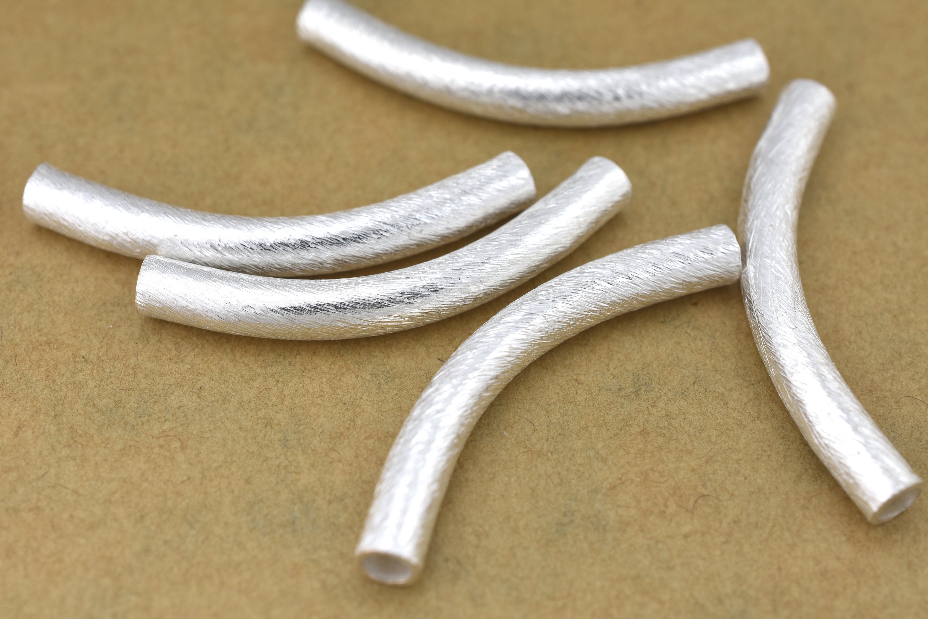 35mm 5pc Silver curved tube beads for Bracelet making Etsy