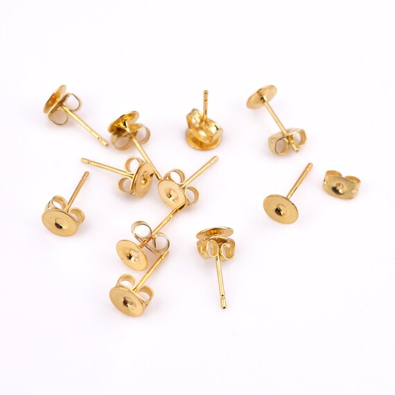 Earrings Posts Earring Making, Earring Posts Backs Gold