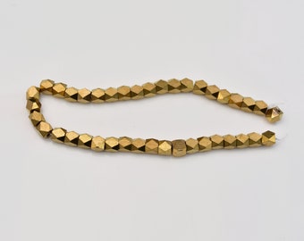 40pc Raw Brass Diamond Spacer Beads, 5mm Faceted Jewelry Making