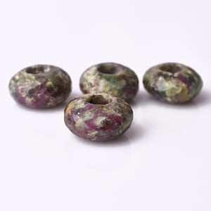 Large Hole Natural Ruby Fuchsite  Gemstone Beads