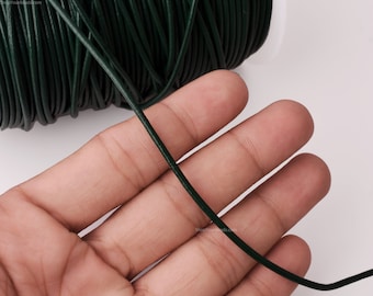 2 mm Metallic Waldgrün Lederschnur - Schmuckherstellung Zubehör