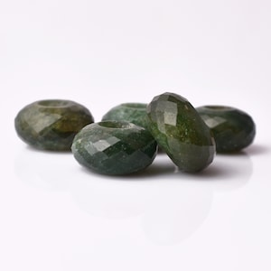 Large Hole Green Jasper Gemstone Beads