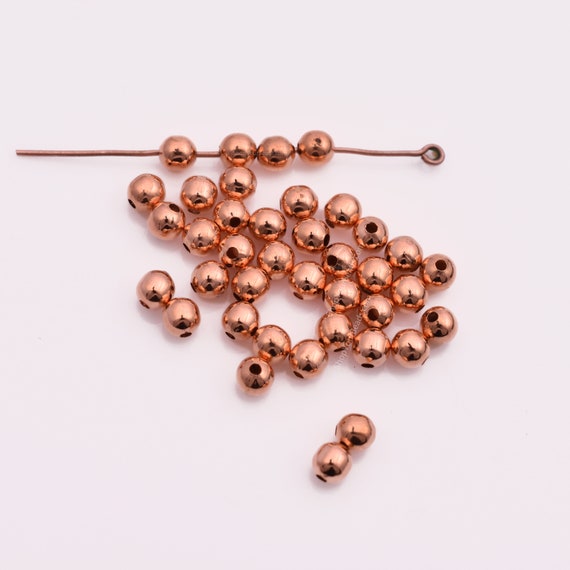 Copper Gold Plated 4mm Daisy Spacer Beads, Handmade Jewelry Making