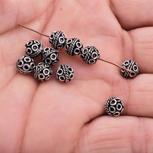 Antique Silver Beads 7mm - 10pc, Silver Beads, Round Shape Beads