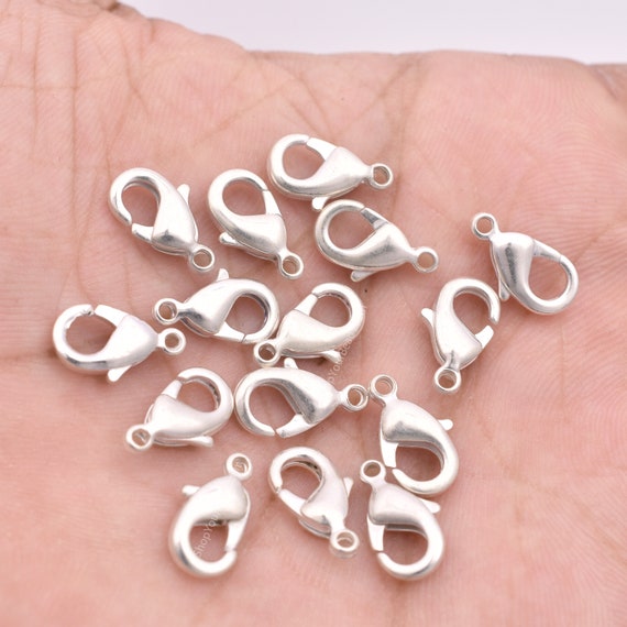 12mm 25pcs Silver Lobster Clasps for Jewelry Making 