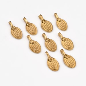 19mm - 16pcs Boho Raw Brass Charms, Tribal Brass Charms Pendants, Long Charms For Jewelry Making And Macrame