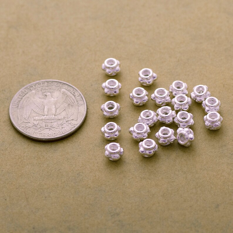 Spacer Beads 20pc-6mm Bali Silver Beads Jewelry Making Silver Plated Bali Spacers Beads