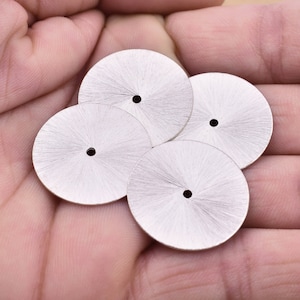 26mm - 4pc Silver Heishi Beads, Flat Silver Disc Beads, Silver Spacer Beads, Washer Bead, Silver Beads, Silver Disk Beads For Jewelry Making