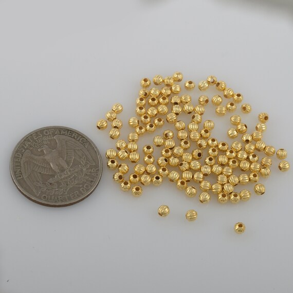 Perline D'Oro 4mm - 400 Pezzi, Ottone Placcato 18K, Per Bracciali E Collane Fai-Da-Te - Foto 10