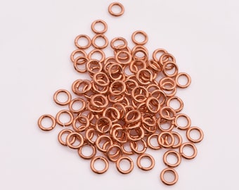 5mm - 106pc Copper Plated Saw Cut  Jump Rings, Copper Plated Open Round Jumprings For Jewelry Making, O Rings, Metal Jump Rings 18 Gauge