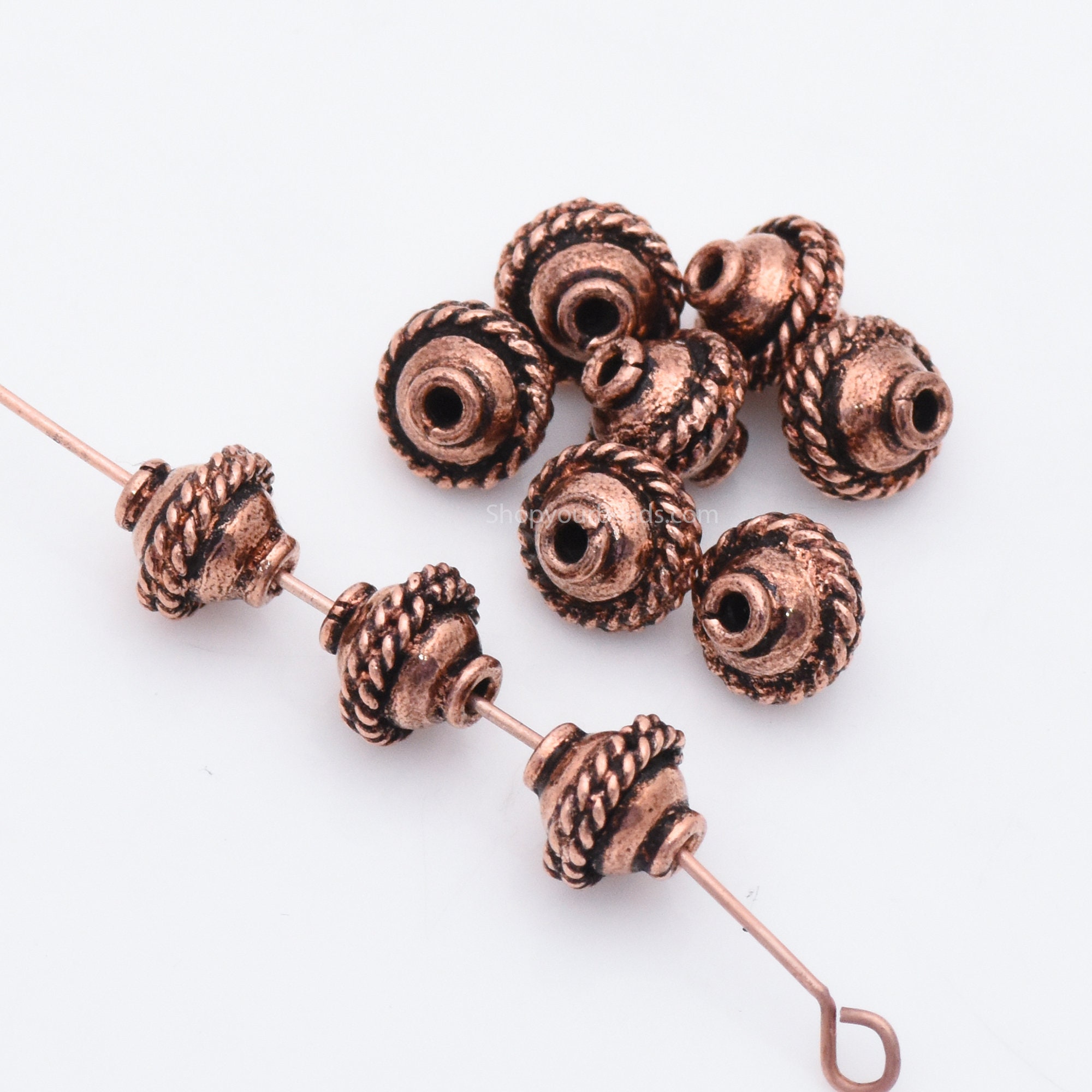 8mm 10pc Bali Style Antique Copper Beads for Jewelry Making Etsy