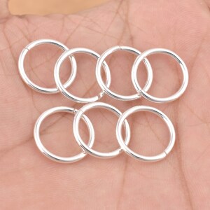 Silver Jump Rings 16mm - 10pc, Open Jump Rings,  Saw Cut Jump Rings, Silver Plated Jumprings For Jewelry Making