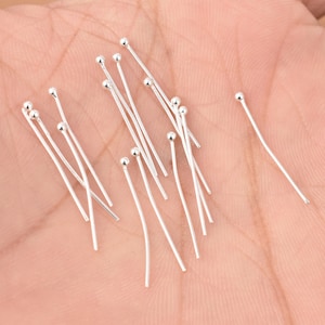 150pc - Silver Plated Round Ball Head Pins 20mm Long - 3/4 Inch Long - 23 Gauge