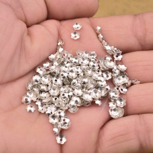 5mm - 530pc Silver Bead Caps, Flower Bead Caps, Silver plated Caps For Jewelry Making, Metal Bead Caps For Jewelry Supplies