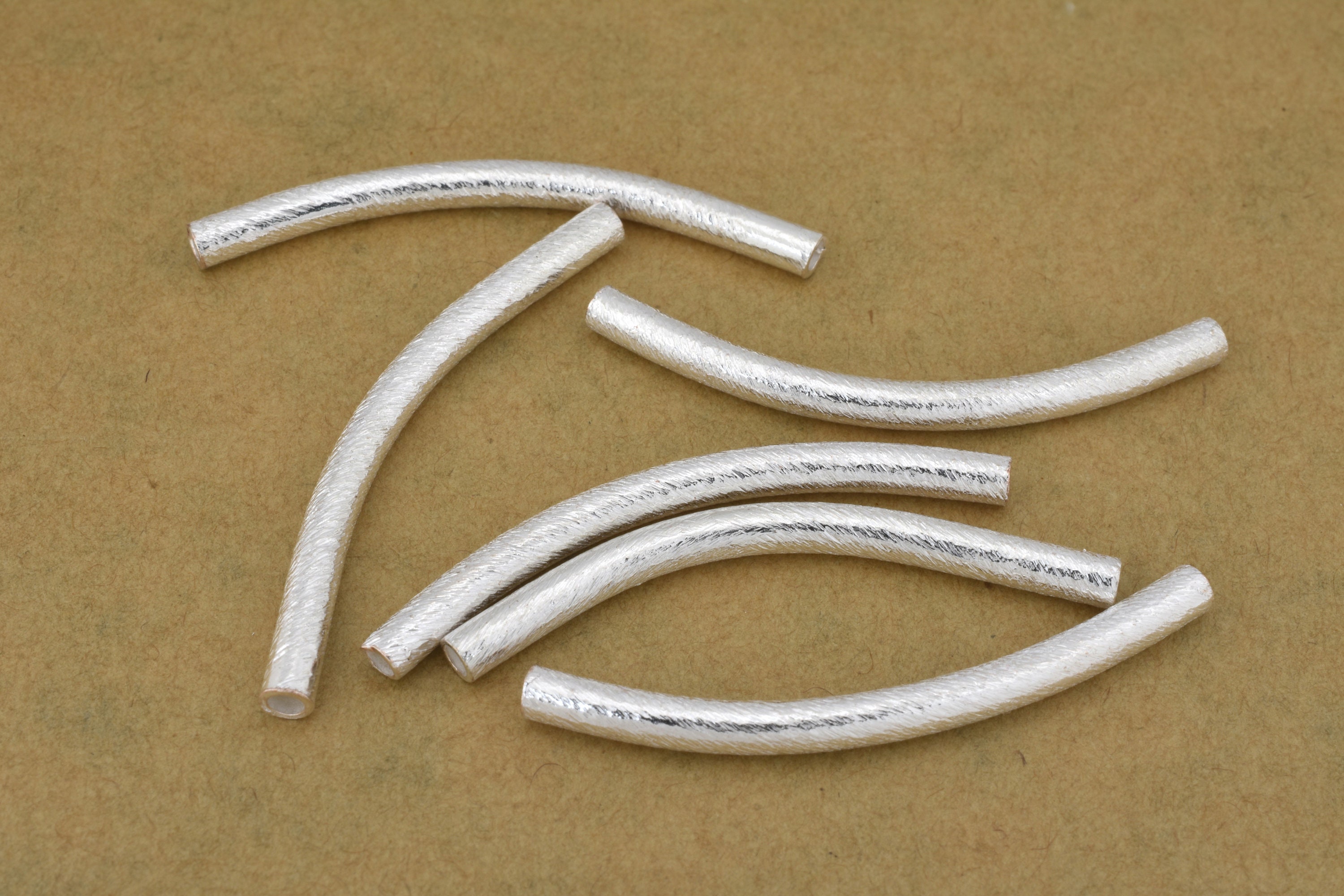40mm Curved Silver Tube Beads pipe beads for jewelry Etsy