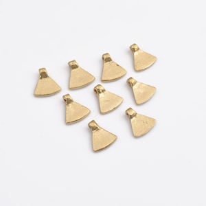 13mm - 16pcs Raw Brass Charms, Boho Triangular Brass Pendants, Boho Pendants, Charms For Macrame, Charms For Jewelry Making