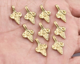 19mm - 14pcs Charmes en laiton brut, Pendentifs en laiton, Pendentifs Boho Charms pour la fabrication de bijoux et macramé