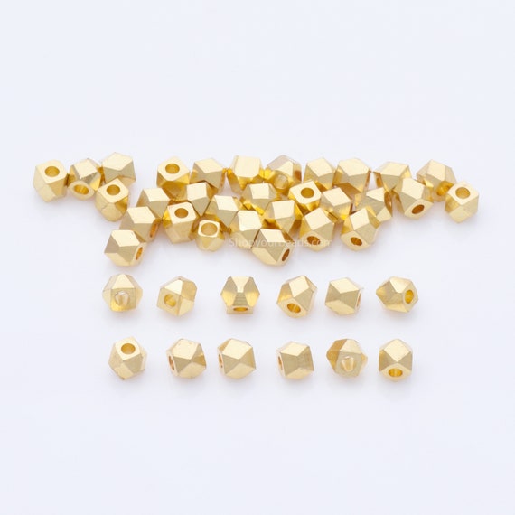 50pc 4mm Spacer Beads, Gold