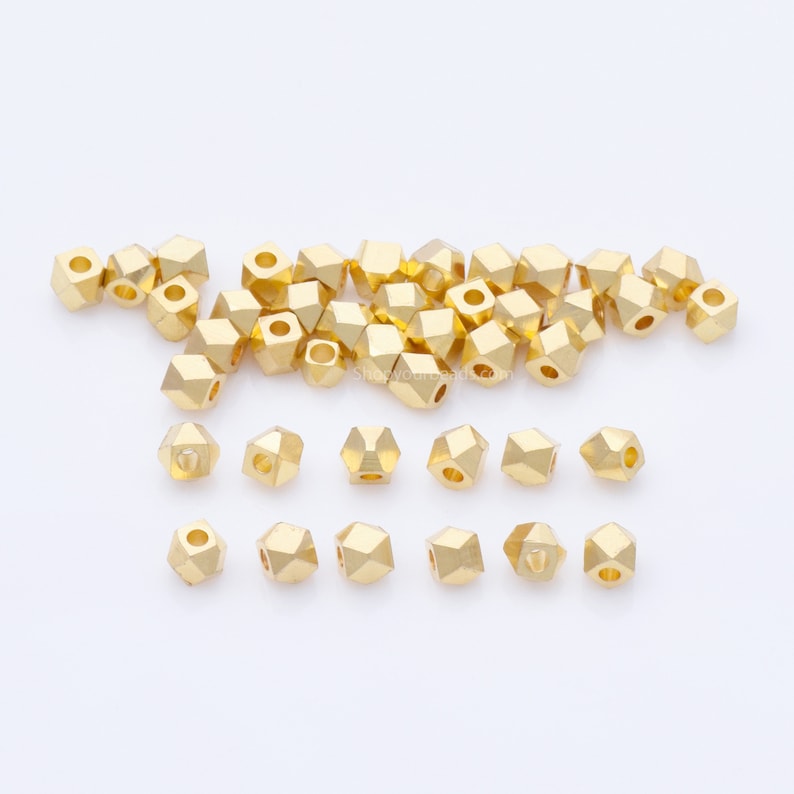 4mm 50pc Tiny Gold Plated Spacer Beads for Jewelry Making Etsy