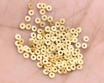 Distanziatori Heishi a disco placcati in oro, perline piatte da 3 mm (400 pezzi)