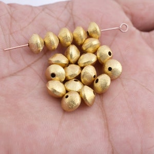 8mm -20pc Gold Saucer Beads, Gold Beads, Brushed Gold Spacer Beads, Jewelry Supplies, Jewelry Making Findings, 22kt Gold Plated