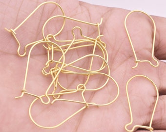 Gold Plated Kidney Ear Wires, Jewelry Making (26pcs)