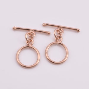 2 Sets Pink Gold Toggle Bar, Rose Gold Plated Simple Closures Clasps For Jewelry Making