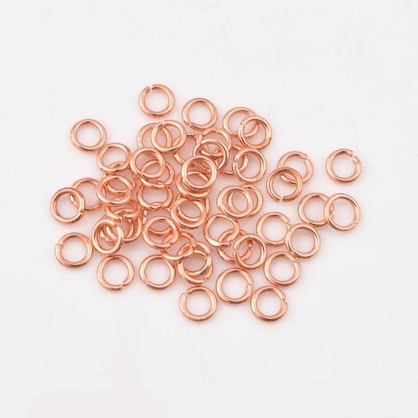 Copper Jump Rings 5.5mm - 180pcs, Open / Split Copper Plated Open Wire Jump Rings, Round Shape Jump Rings