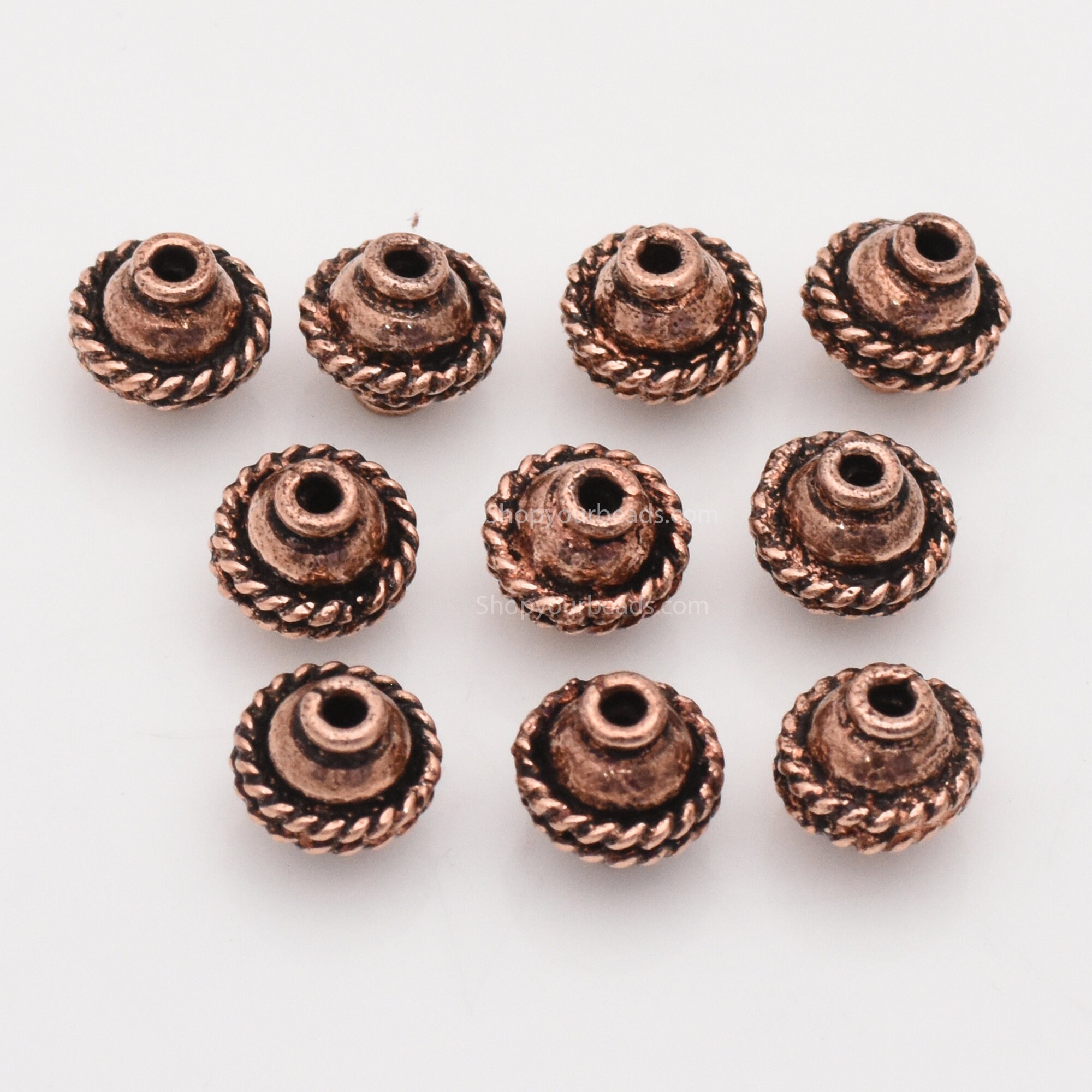 8mm 10pc Bali Style Antique Copper Beads for Jewelry Making Etsy