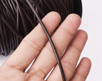 3mm Dark Brown Leather Cord – Premium Round Indian Leather, Lead-Free